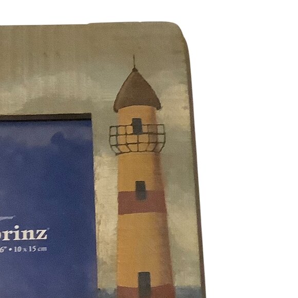 Prinz Lighthouse Wooden Picture Frame 4x6 Photo Nautical Ocean Vacation 10"x8" - Picture 3 of 8
